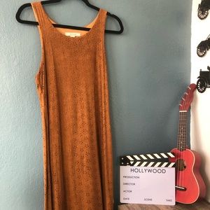 Brown Suede Long Dress